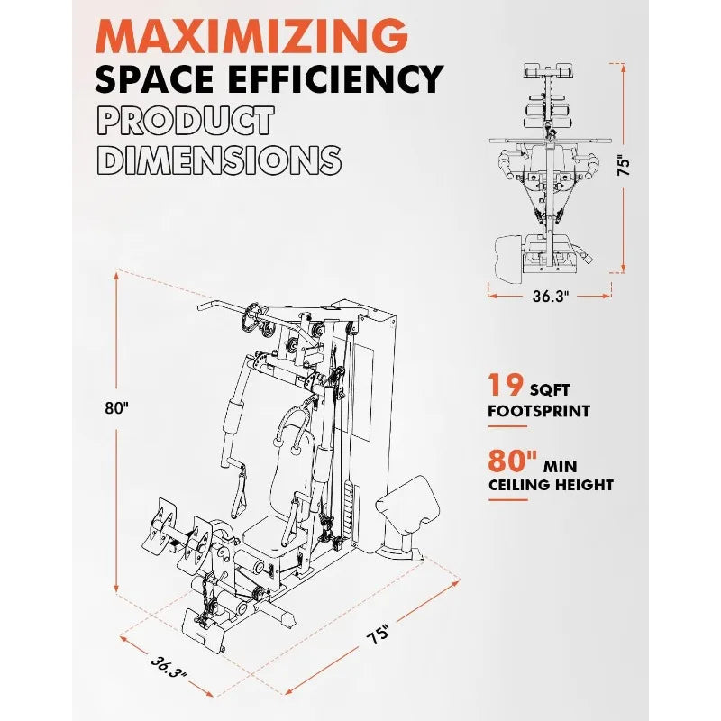 Multifunctional Home Gym Station With 150 LBS Weight Stack