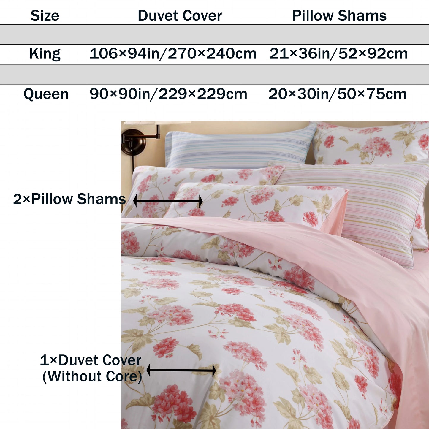 LISSTHERCN 600TC Egyptian Cotton Duvet Cover Set 3pc