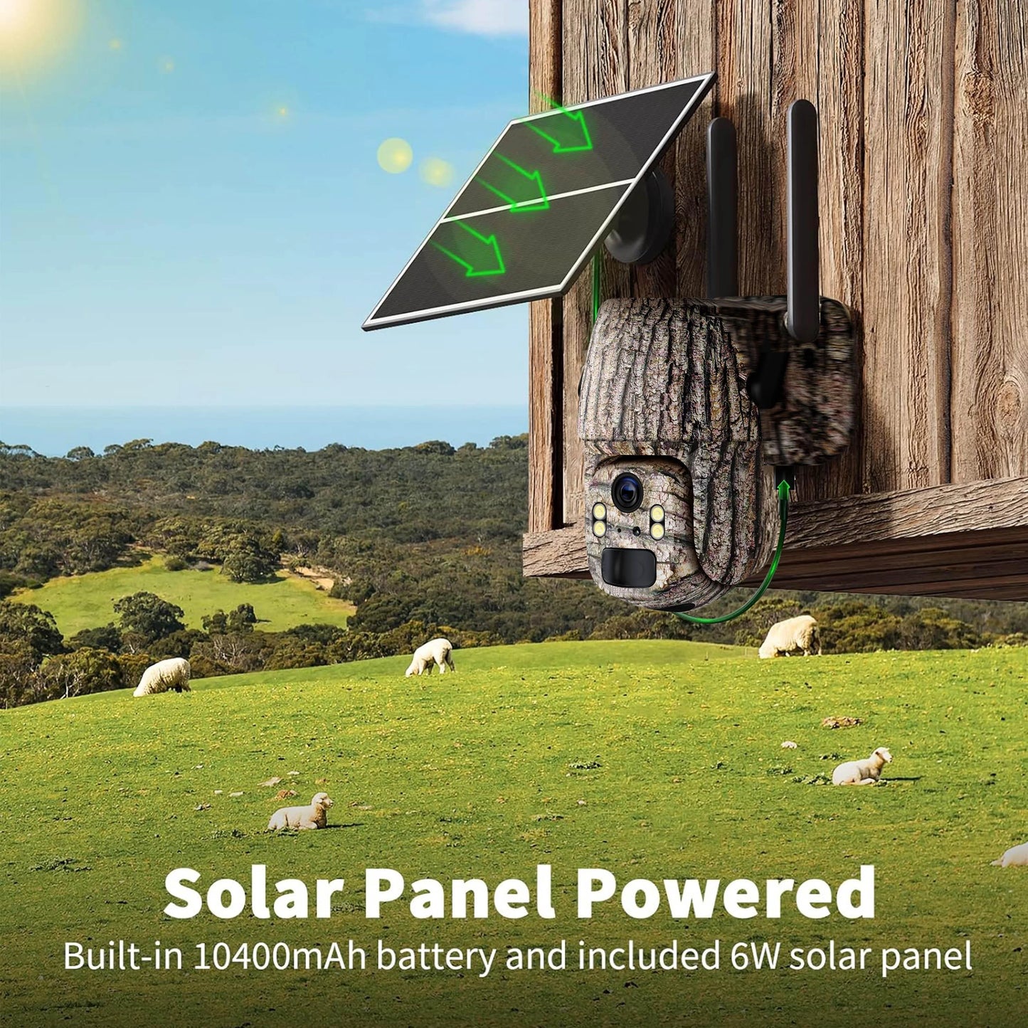 4G LTE Solar Trail Camera 360 Live View 2K HD Cellular Data