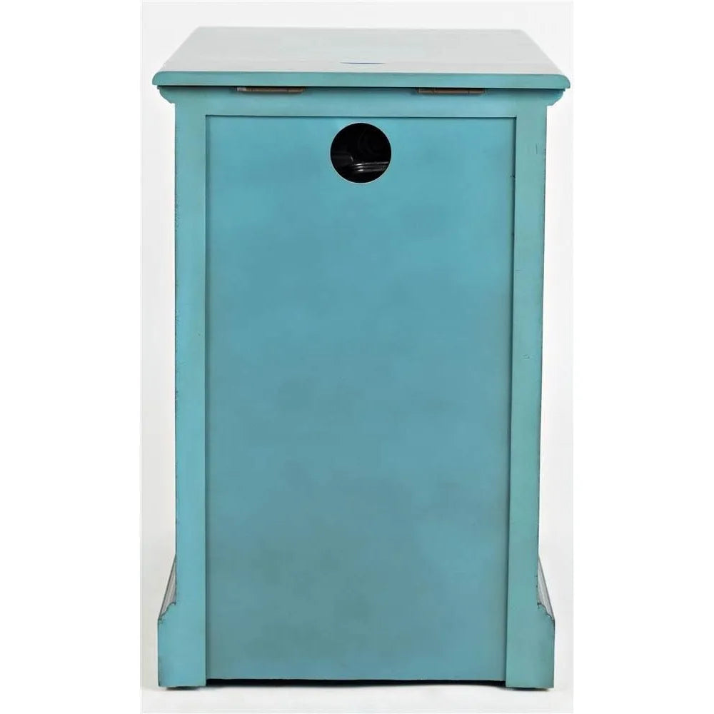 Jofran Farmhouse Craftsman End Table With USB Charging Station