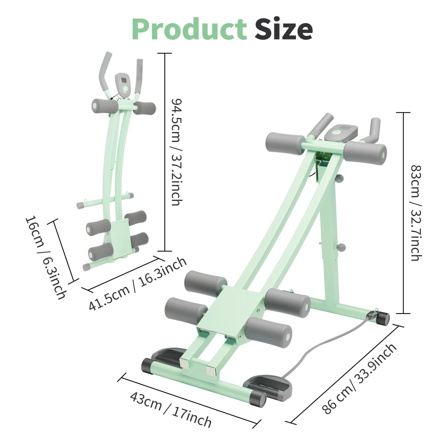 Adjustable Abdominal Curling Exercise Machine Dual Track Foldable Home Gym