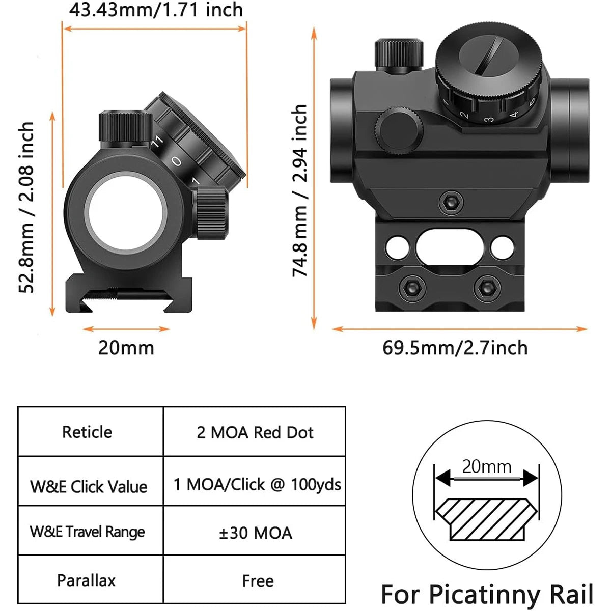 Nabila Red Dot Sight Reflex For Rifle Waterproof Performance