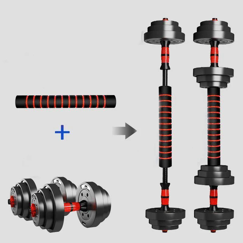 Adjustable Dumbbell Barbell Set 5-44lbs With Anti Slip Grip