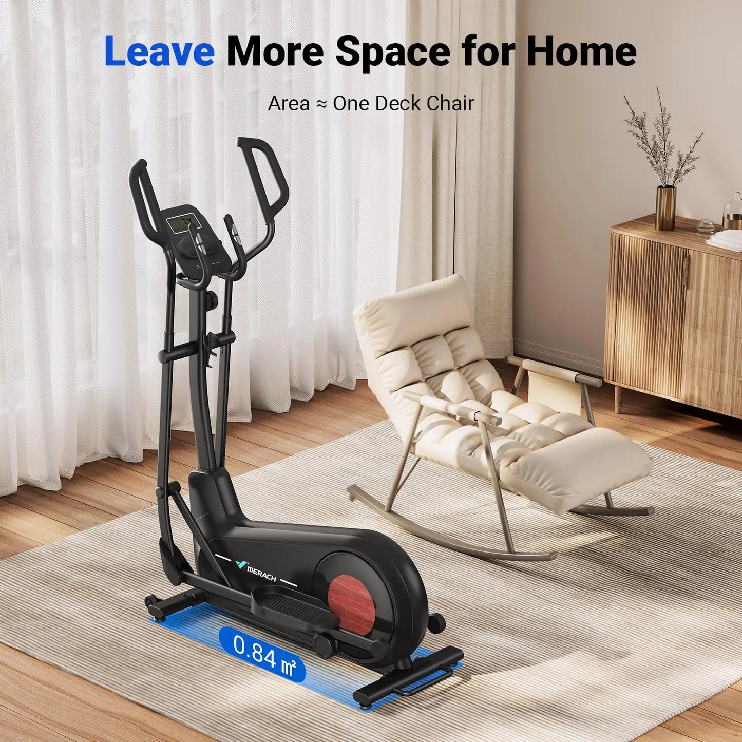 MERACH Elliptical Trainer Hyper Quiet Magnetic Drive 8 Resistance Levels