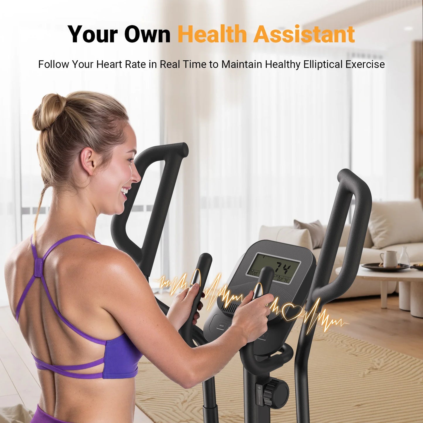MERACH Elliptical Trainer Hyper Quiet Magnetic Drive 8 Resistance Levels