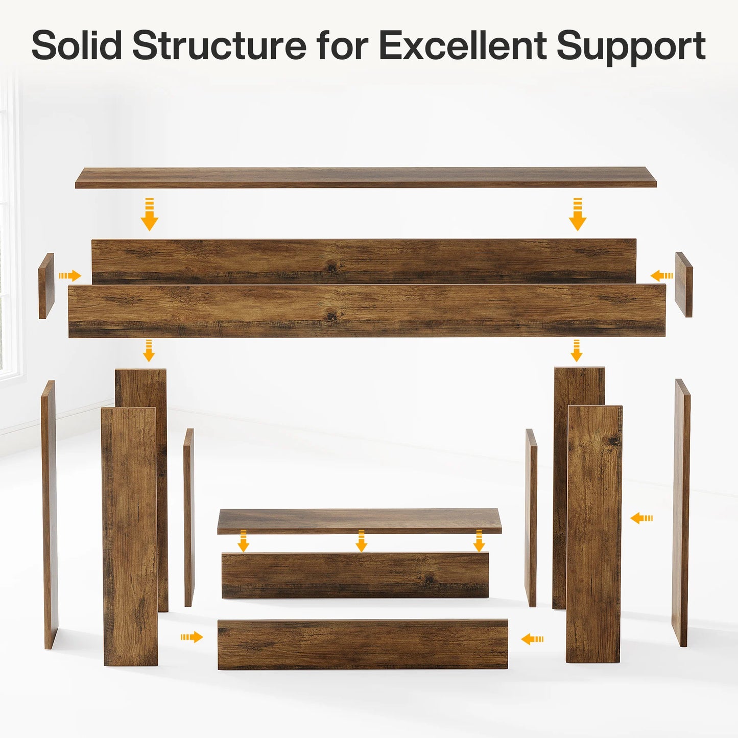 Tribesigns Farmhouse 2-Tier Entryway Console Table With U-Shaped Base