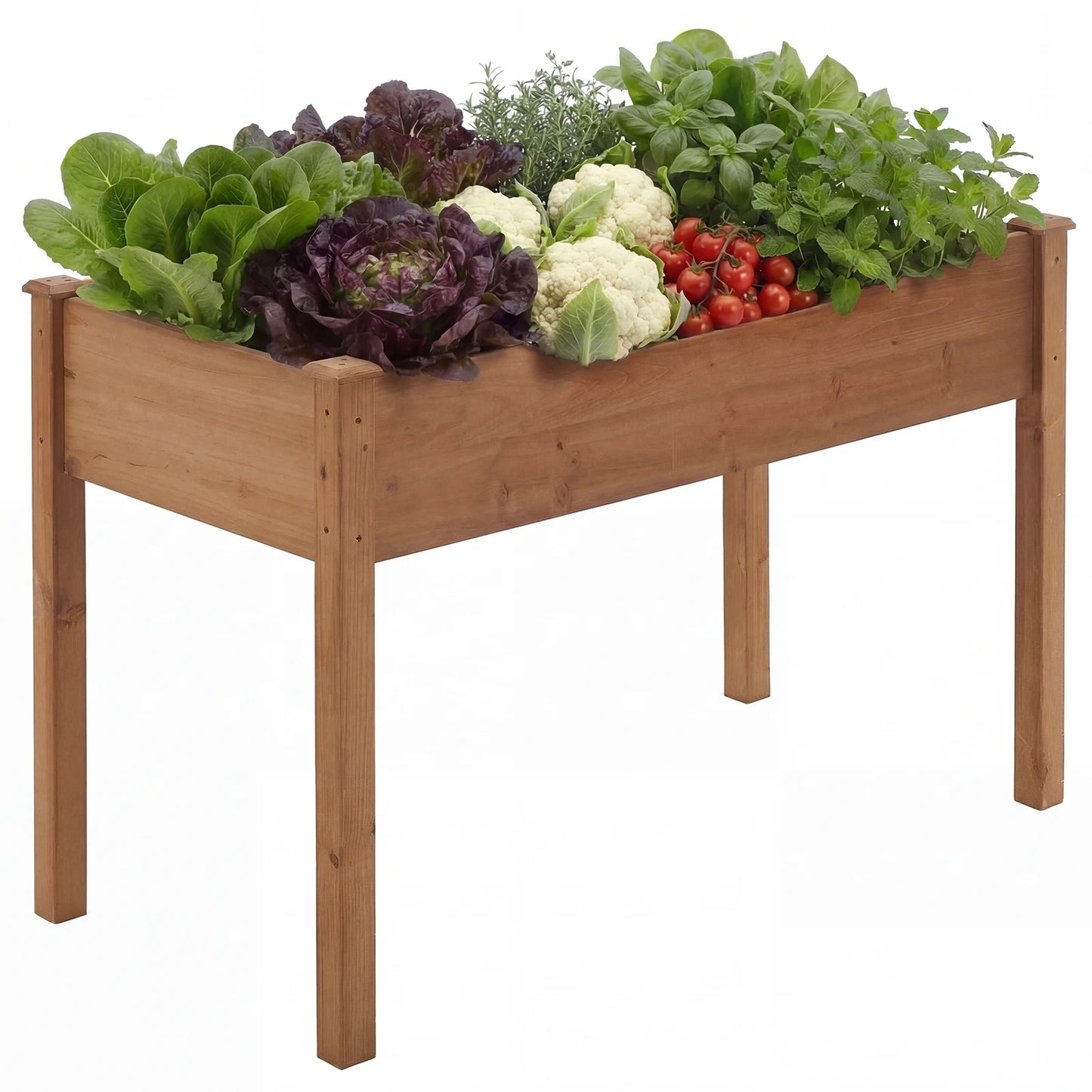 JHK Wood Planter Box Raised Garden Bed With Legs Herbs Vegetables