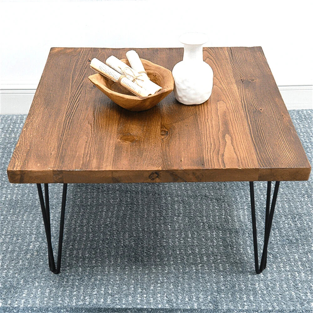 Rustic Square Pine Wood Coffee Table For Living Room Furniture