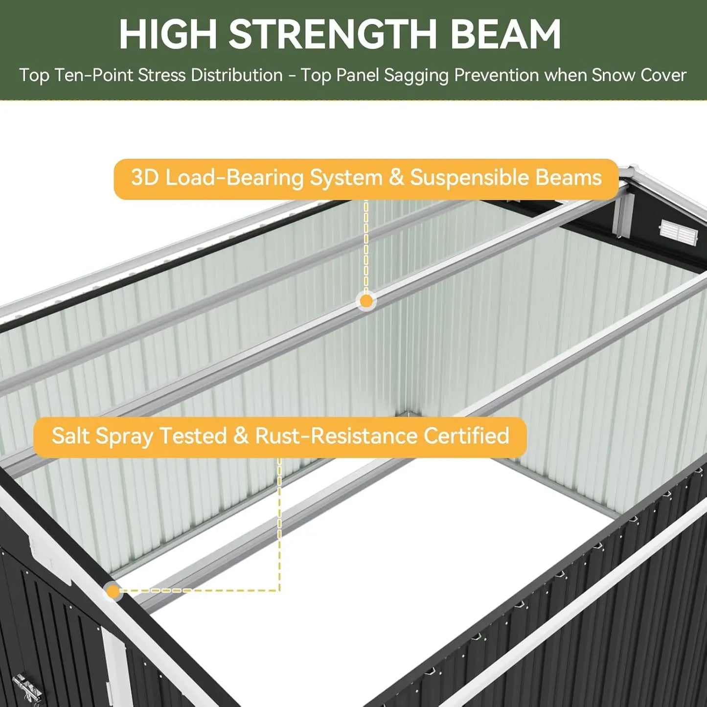 Outdoor Storage Shed With Double Hinged Door For Garden Utility