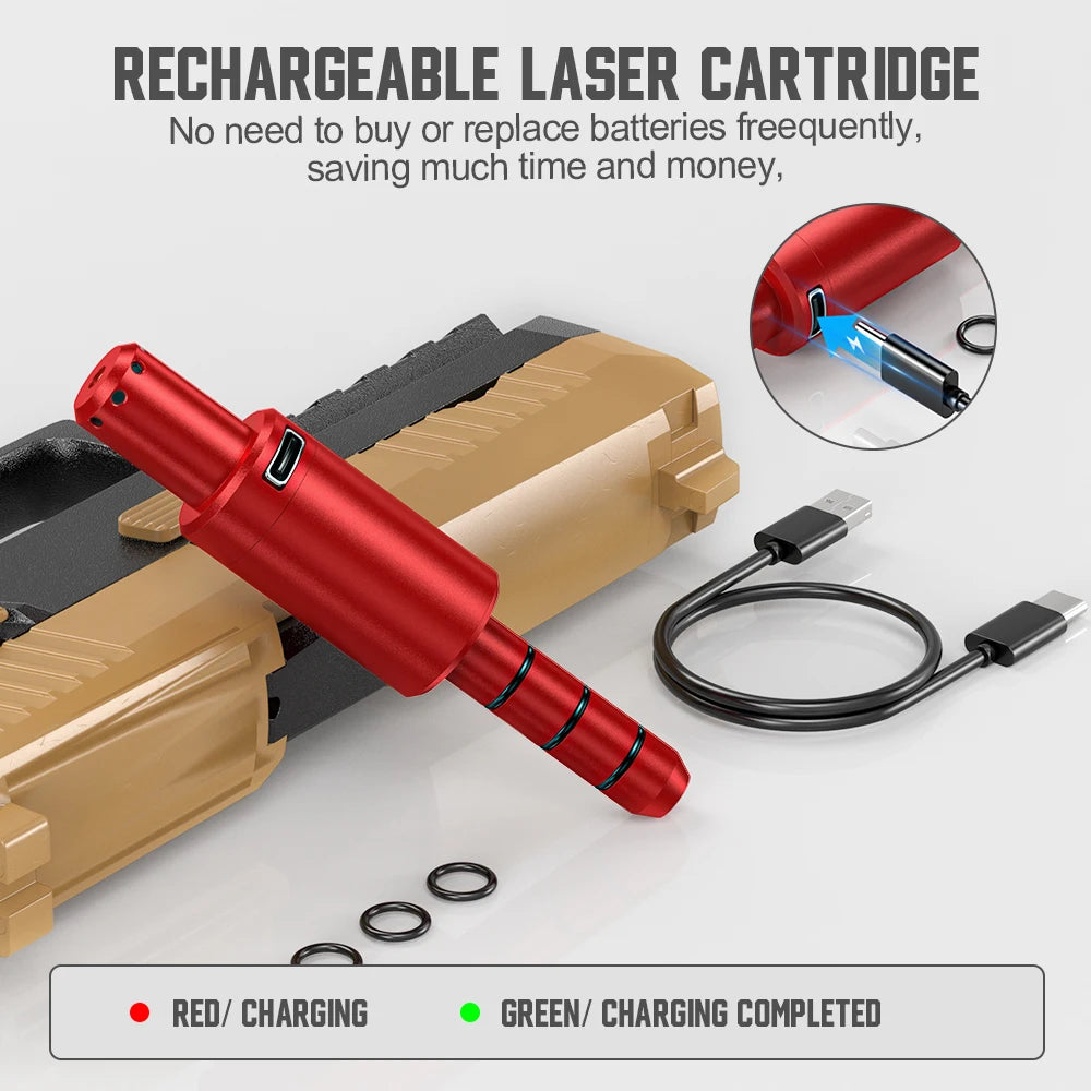 9MM Magnetic Suction Laser Training Bullet With Red Dot Laser