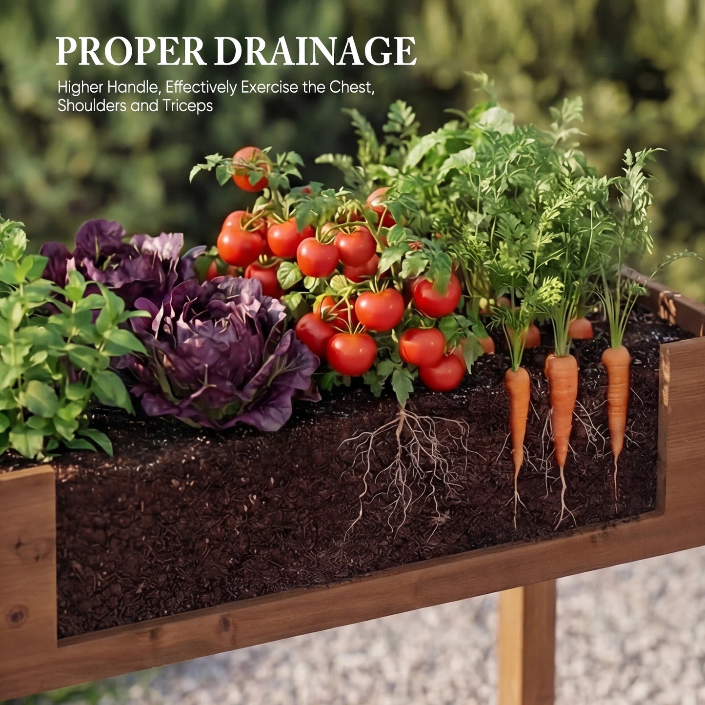 JHK Wood Planter Box Raised Garden Bed With Legs Herbs Vegetables