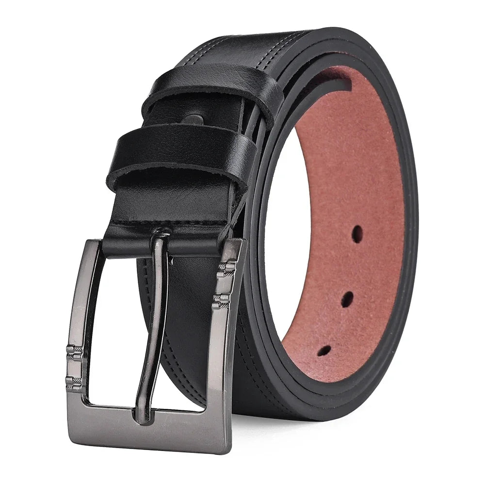 Mens Genuine Leather Belt Buckle Casual Business Cowboy Waistband