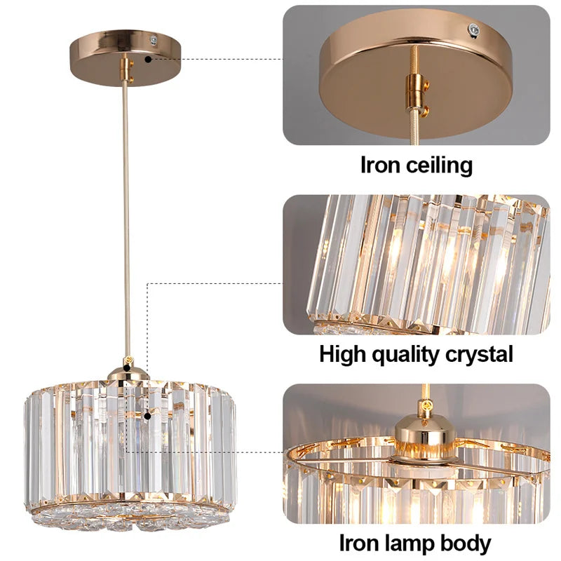 GreeLustr Modern Pendant Light Luxury Crystal Chandelier Ceiling Lamp