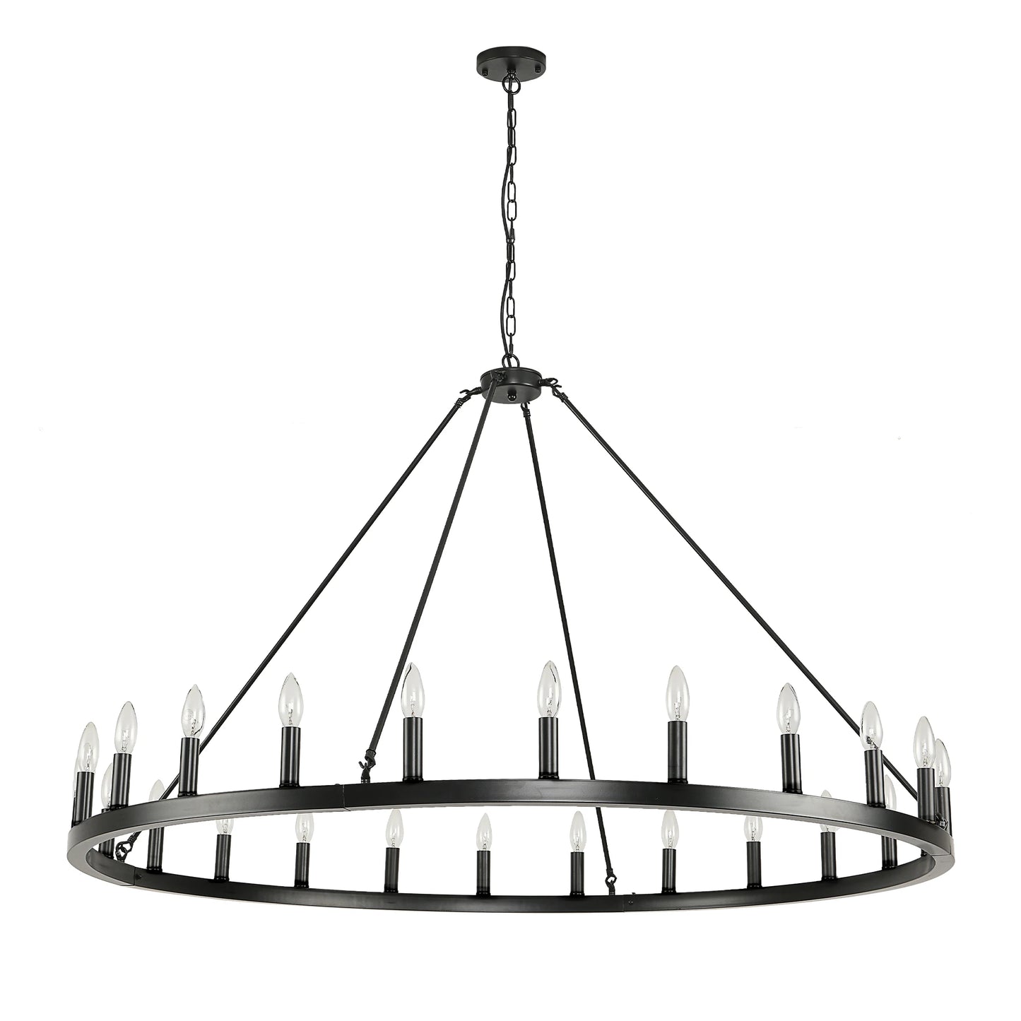 Wagon Wheel Chandelier 24 Lights Modern Rustic Farmhouse Pendant