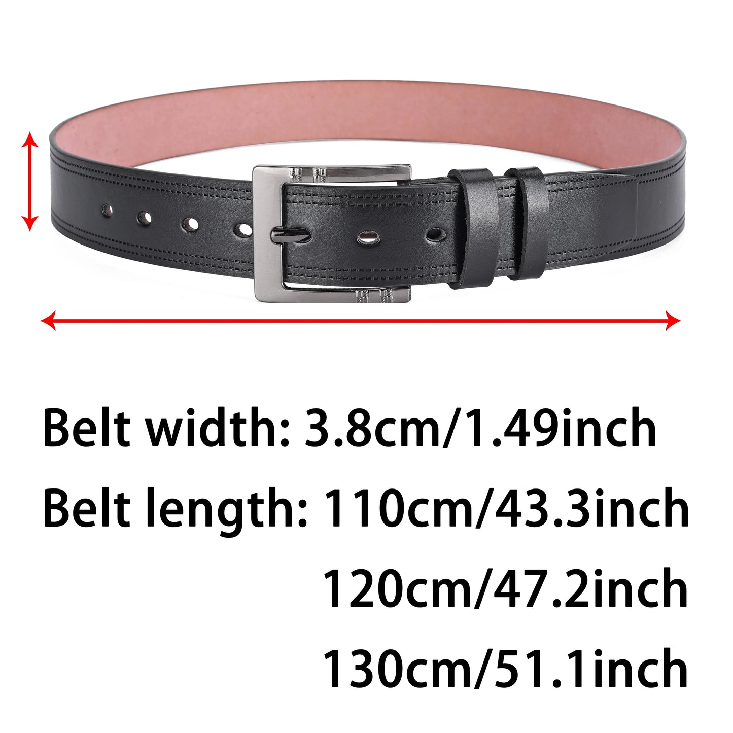 Mens Genuine Leather Belt Buckle Casual Business Cowboy Waistband