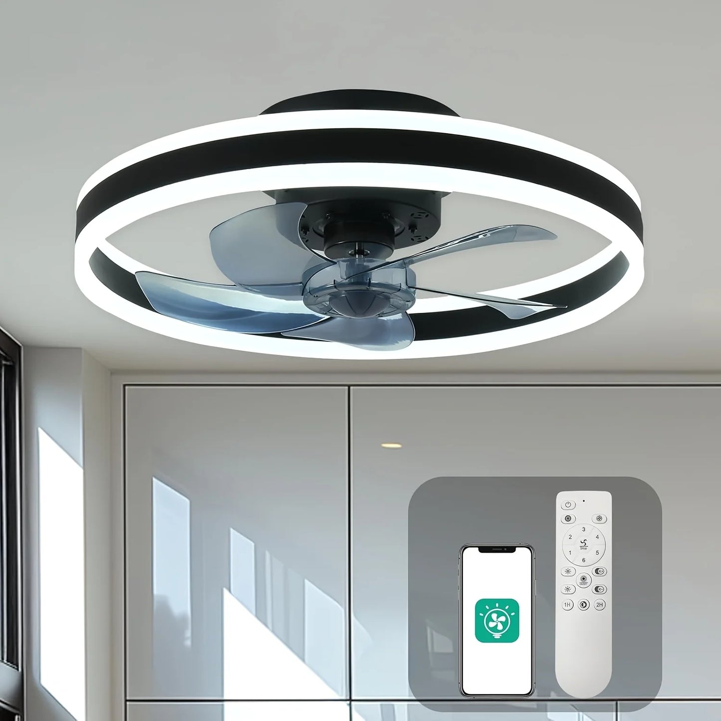 Orison Ceiling Fan With Remote Control Low Profile LED