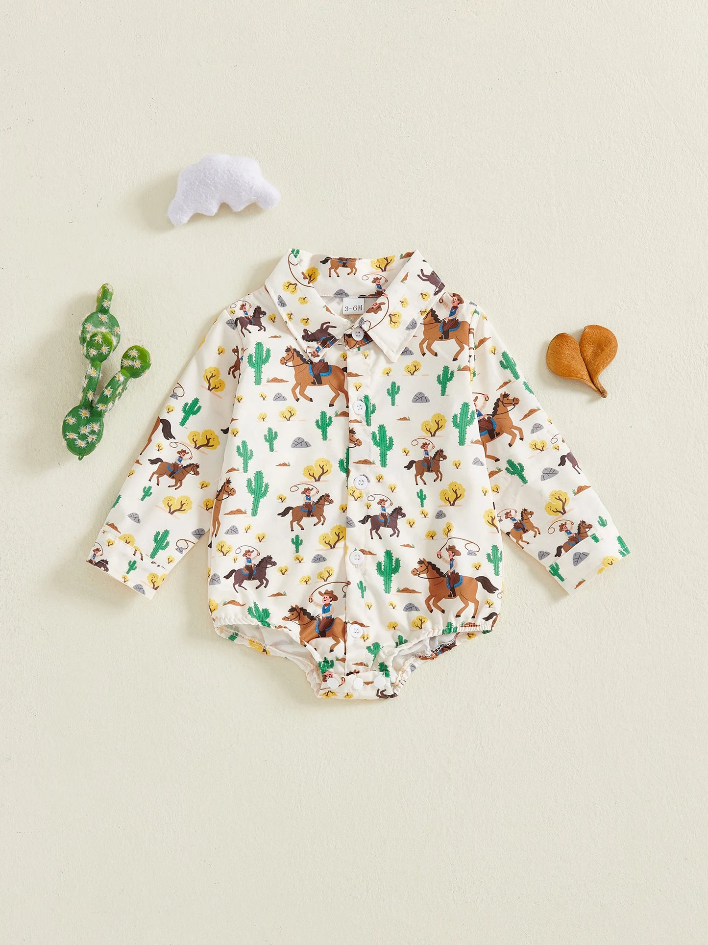 Toddler Boy Plaid Long Sleeve Romper With Animal Print Collar