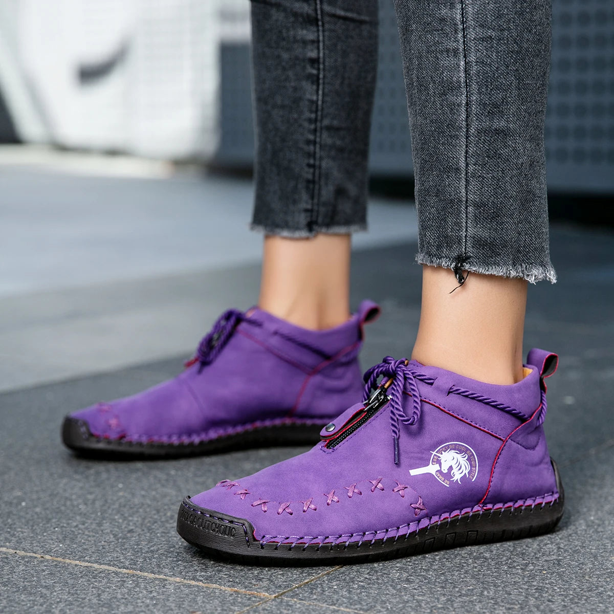 Western Chic Handmade Leather Ankle Boots For Women