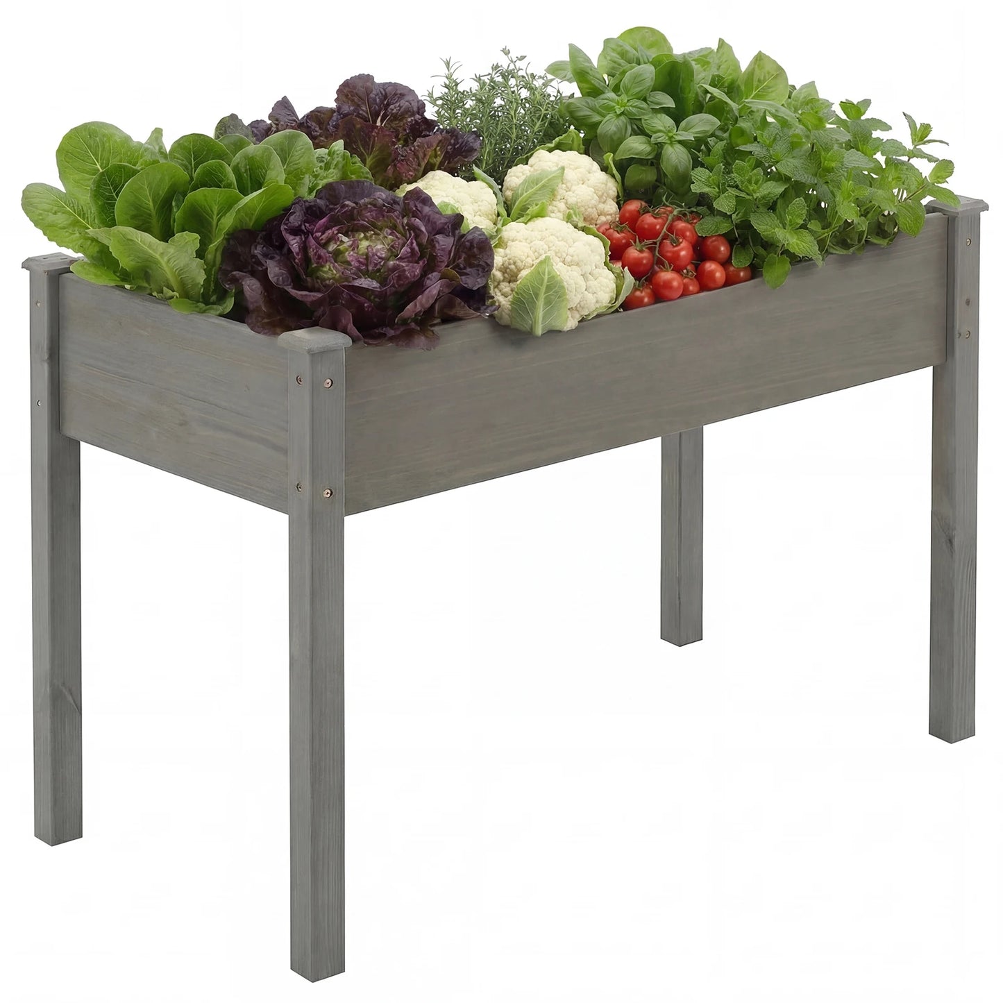 JHK Wood Planter Box Raised Garden Bed With Legs Herbs Vegetables