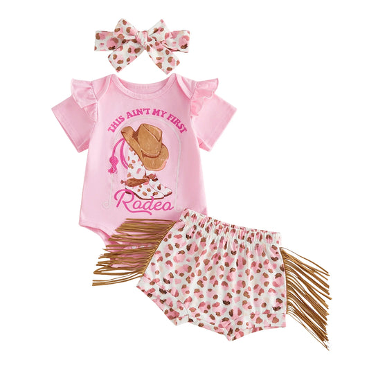Rodeo Style Toddler Girl Western Three Piece Outfit