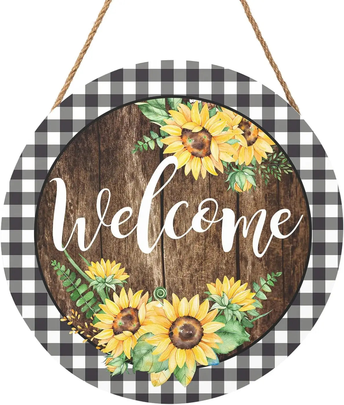 Spring Flowers Hummingbird Round Wooden Sign for Farmhouse Decor