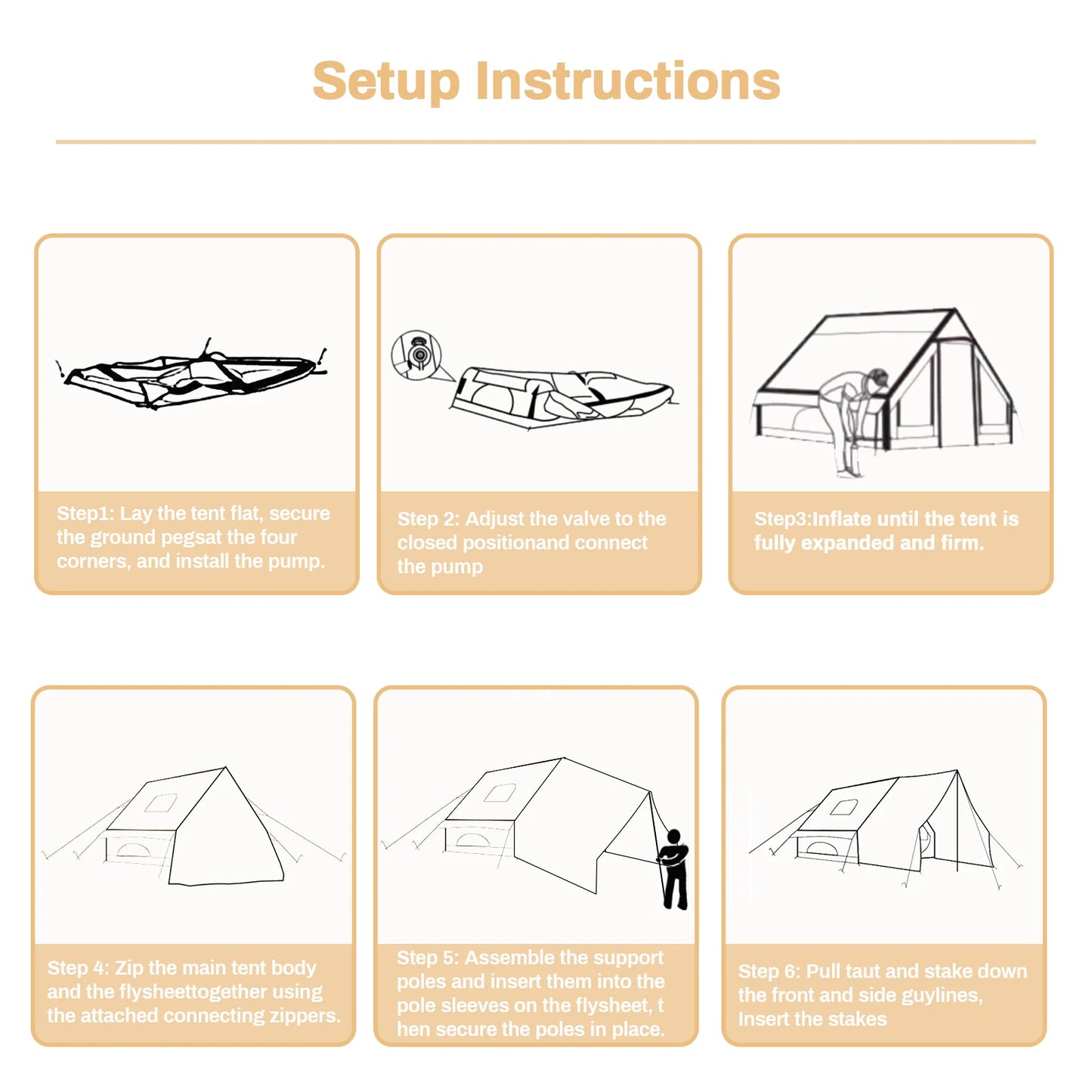 Pakicetus Quick Setup Inflatable Camping Tent With Carry Bag