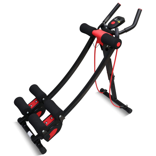 Dual Track Ab Machine Cruncher With Adjustable Height Waist Trainer