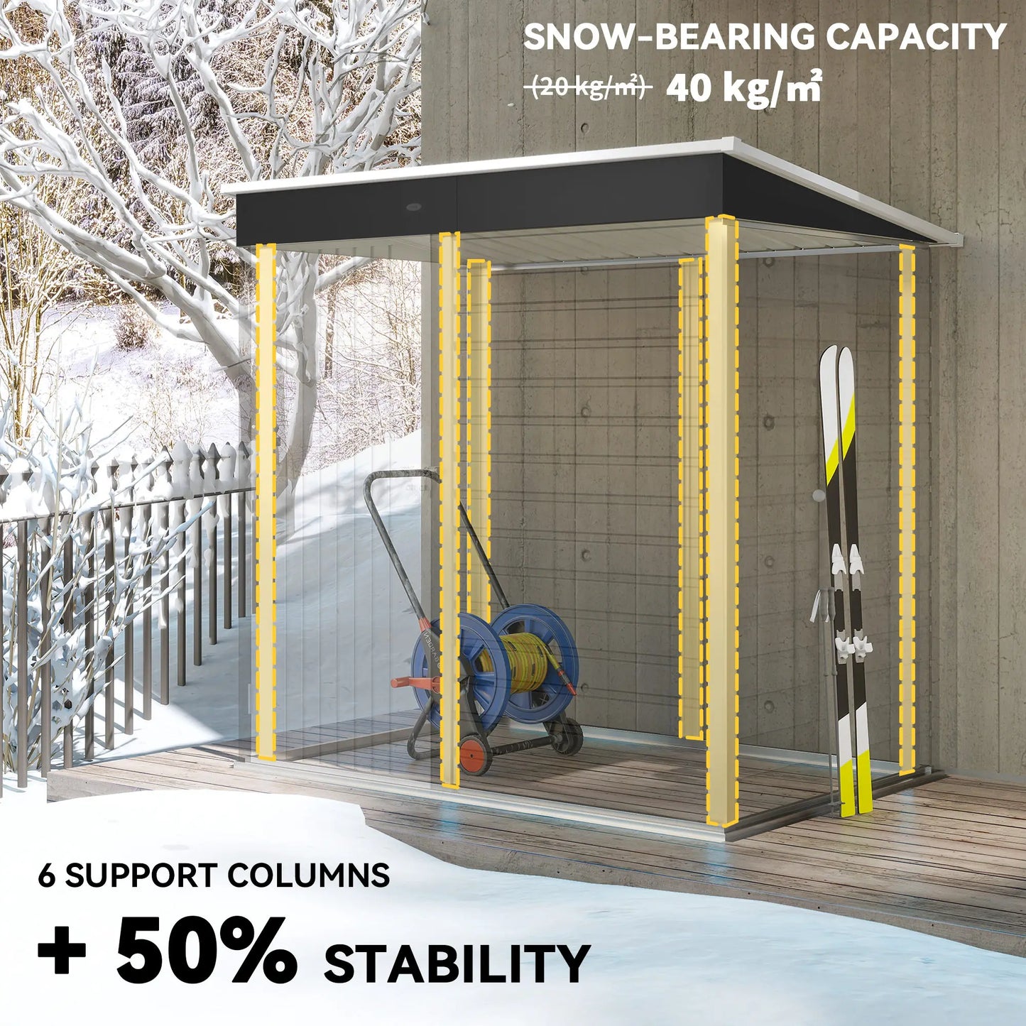 Metal Garden Tool Shed With Lockable Door For Outdoor Storage