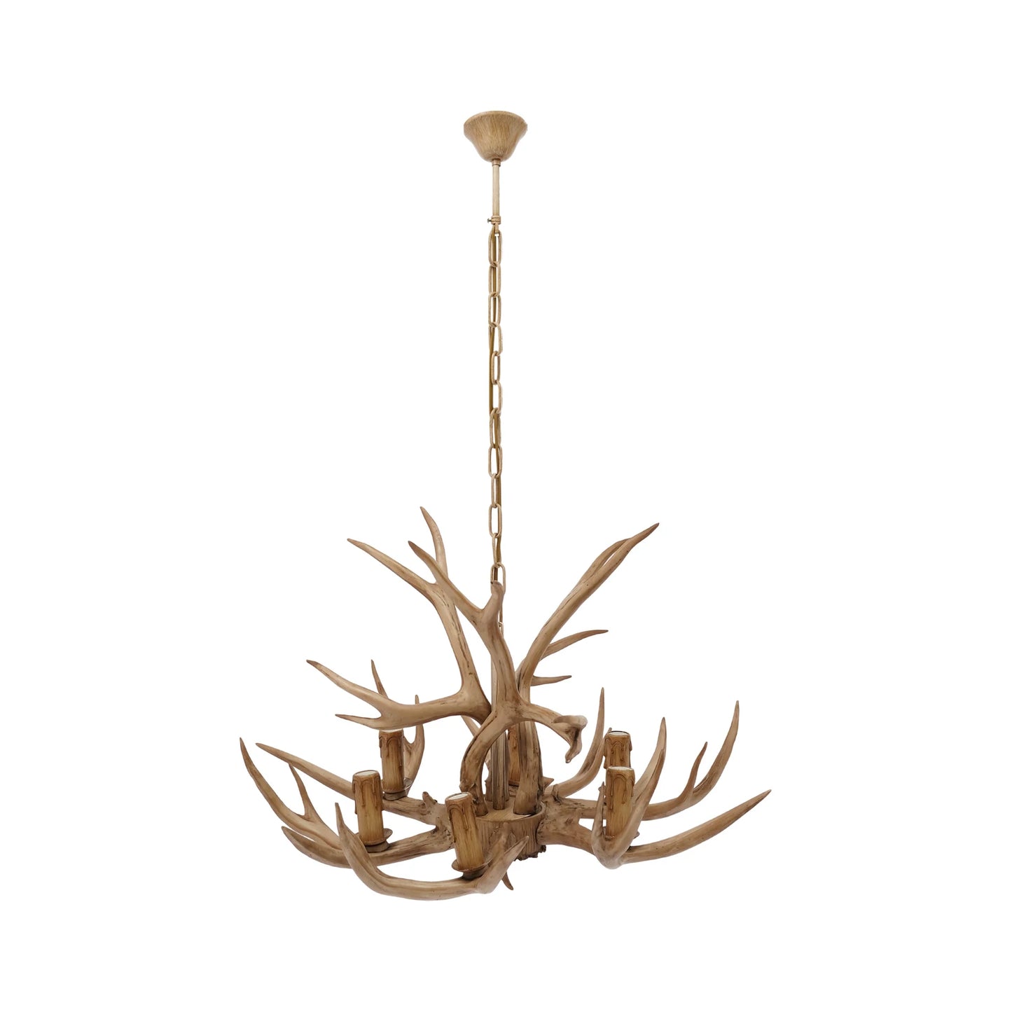 Resin Deer Antler Ceiling Light Chandelier With Six Lights