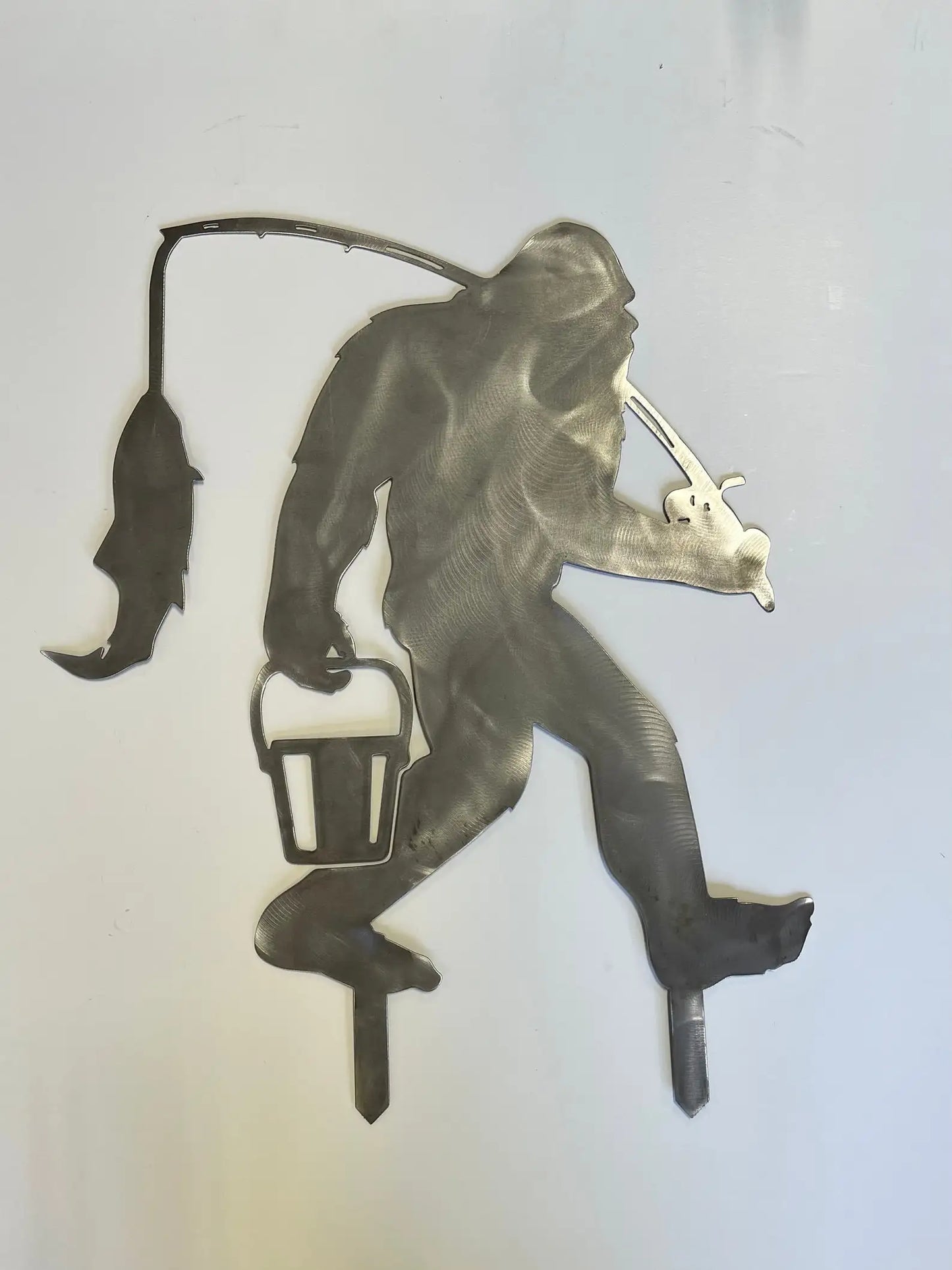 Three Piece Metal Sasquatch Garden Stakes Outdoor Decor