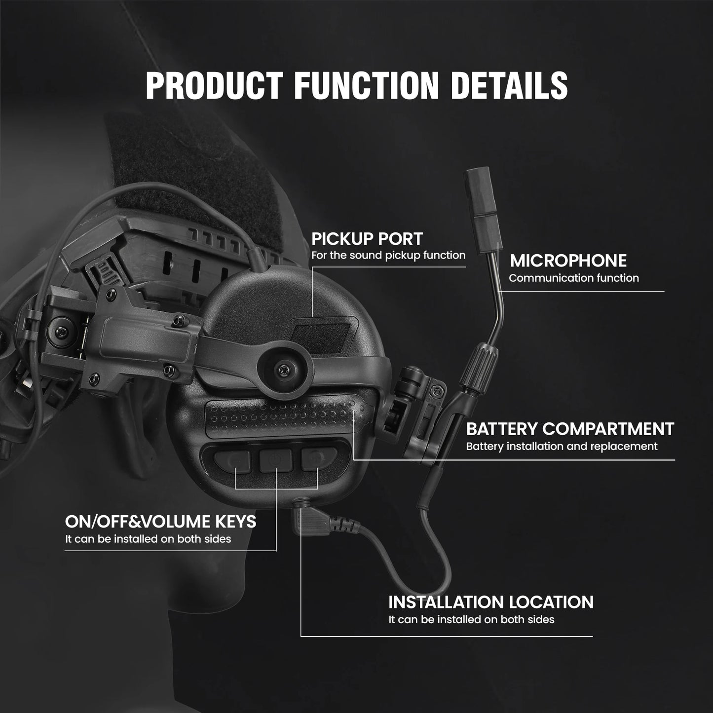 ARM NEXT Army Shooting Earmuffs Tactical Headset With Noise Reduction
