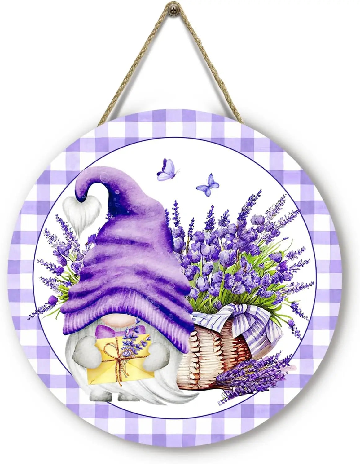 Spring Flowers Hummingbird Round Wooden Sign for Farmhouse Decor