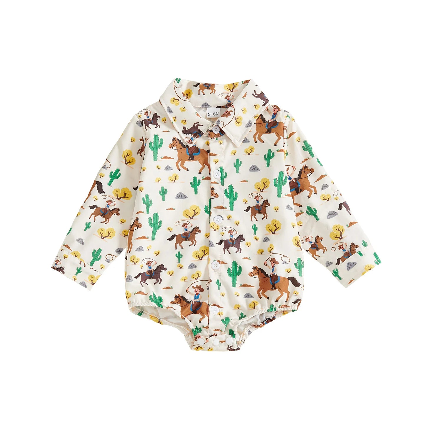 Toddler Boy Plaid Long Sleeve Romper With Animal Print Collar