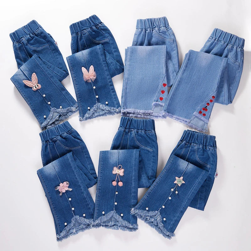 YSUBEST Girls Jeans Bell Bottoms For Spring Autumn Casual Kids