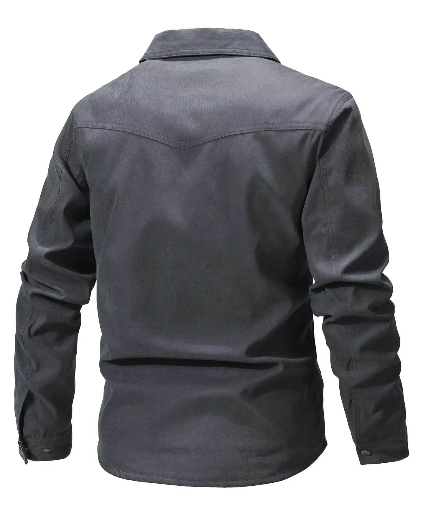 Mens Flannel Lined Shacket Jacket With Snap Buttons For Everyday