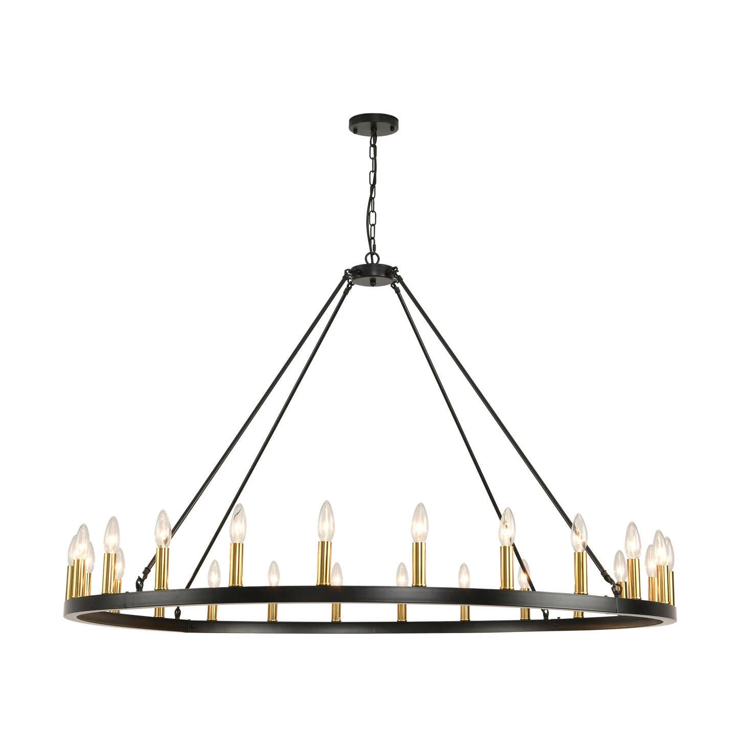 Wagon Wheel Chandelier 24 Lights Modern Rustic Farmhouse Pendant