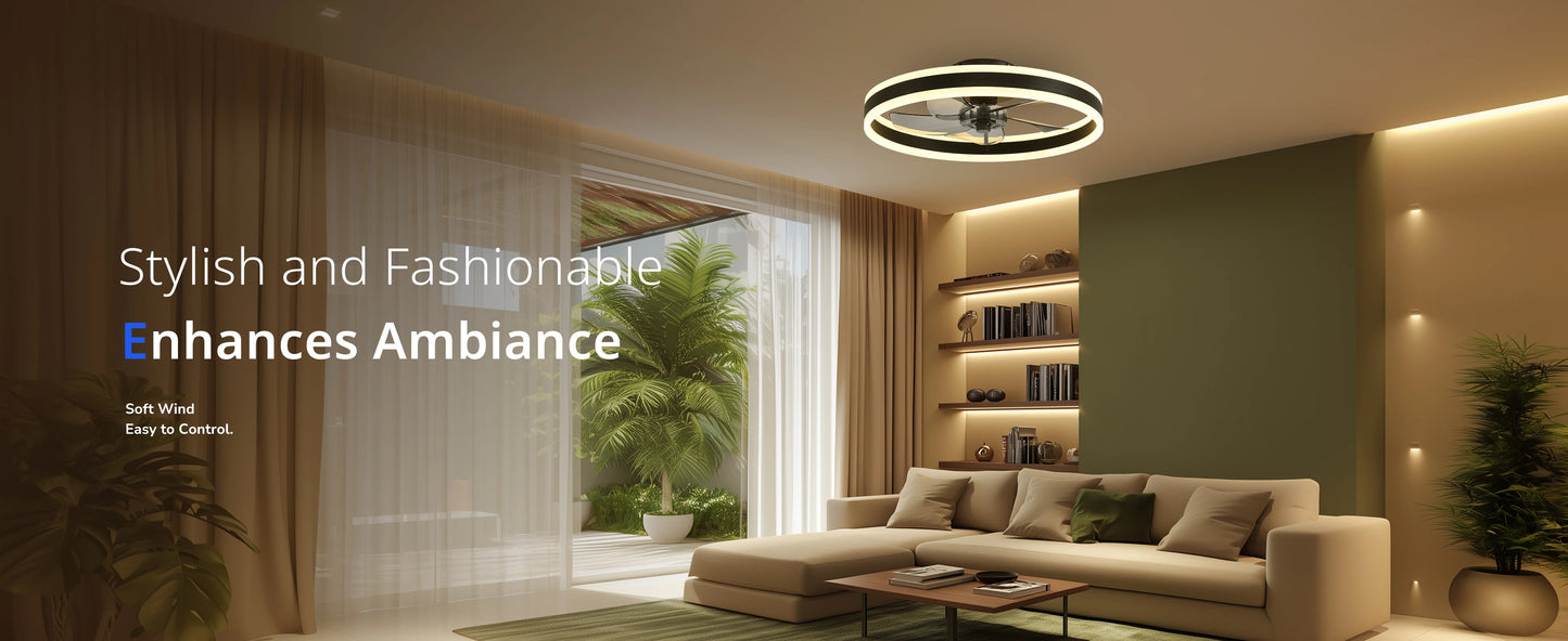 Orison Ceiling Fan With Remote Control Low Profile LED