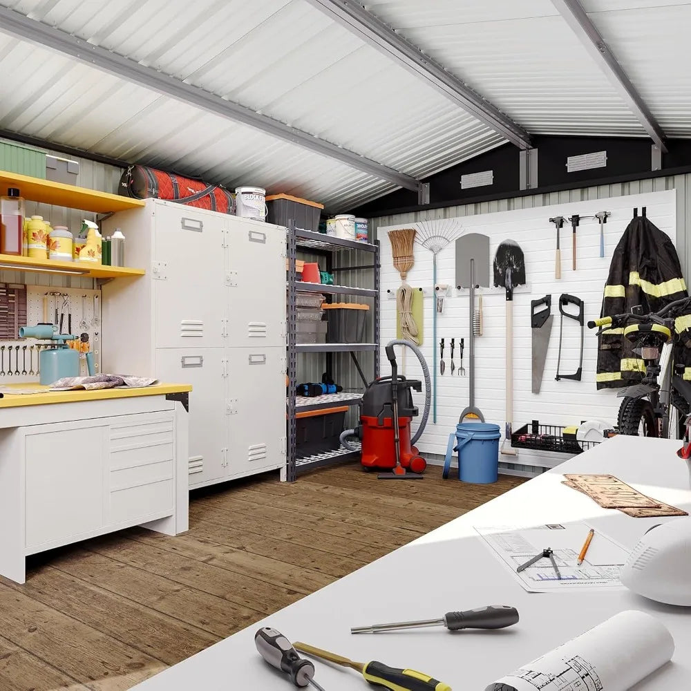 Outdoor Storage Shed With Double Hinged Door For Garden Utility
