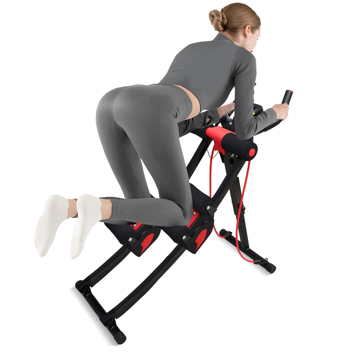 Adjustable Abdominal Curling Exercise Machine Dual Track Foldable Home Gym