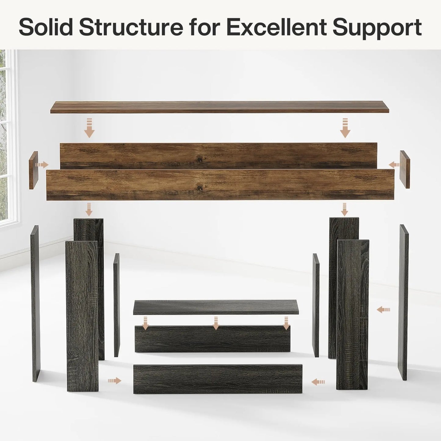 Tribesigns Farmhouse 2-Tier Entryway Console Table With U-Shaped Base
