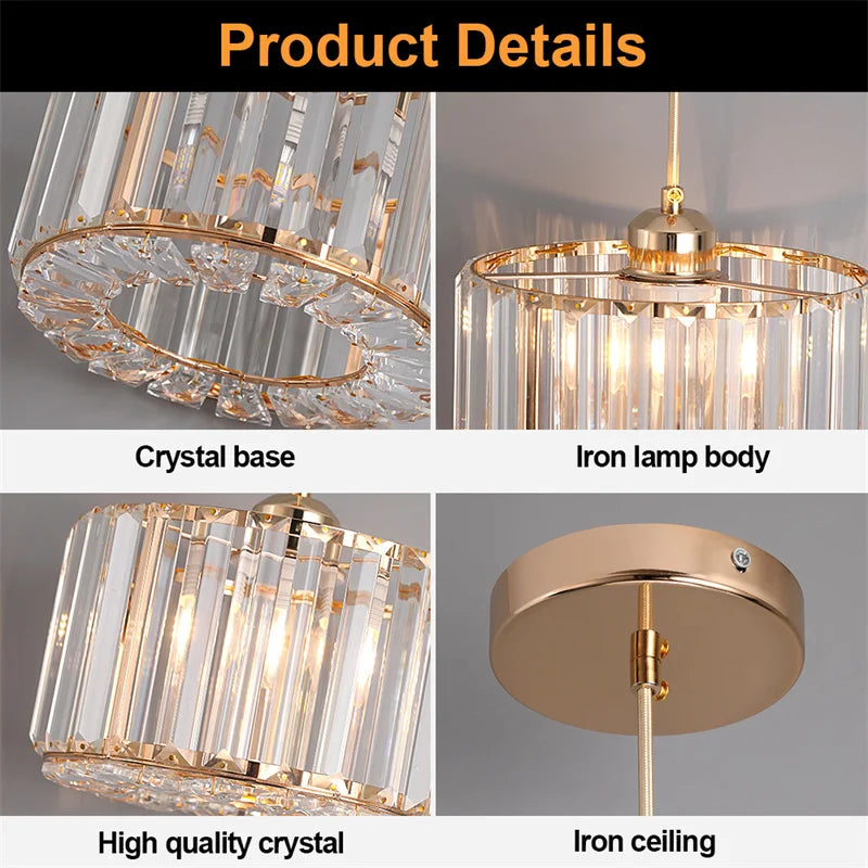 GreeLustr Modern Pendant Light Luxury Crystal Chandelier Ceiling Lamp
