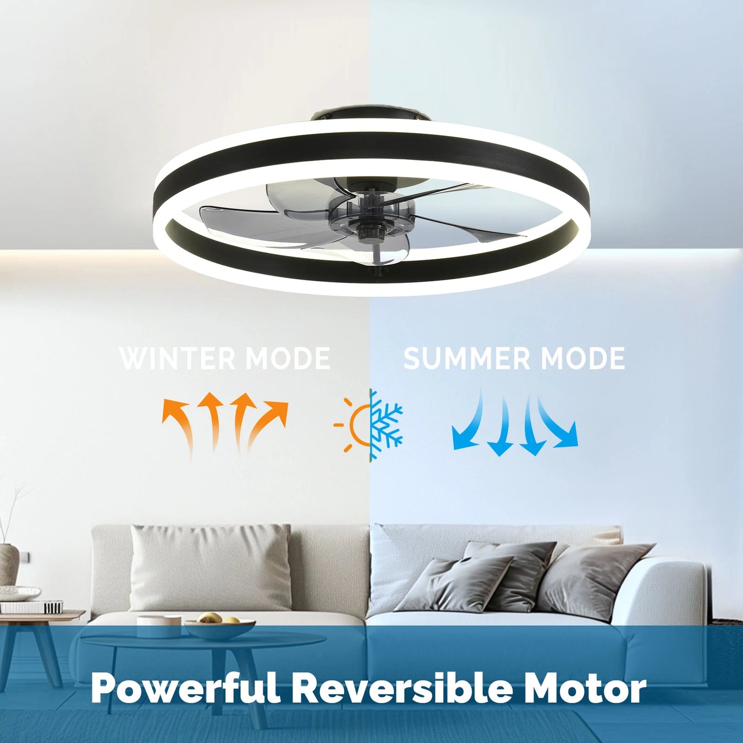 Orison Ceiling Fan With Remote Control Low Profile LED