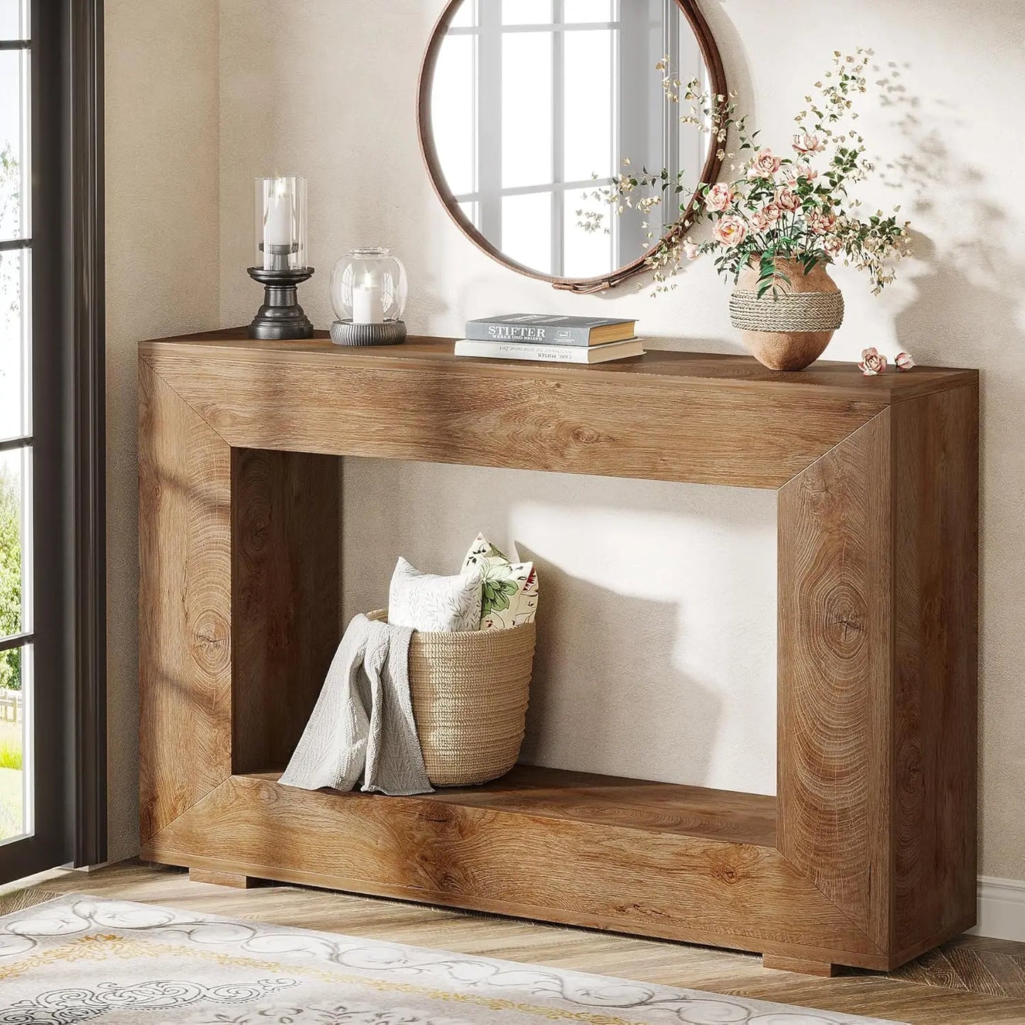 Tribesigns Farmhouse Console Table With Storage For Entryway Living Room