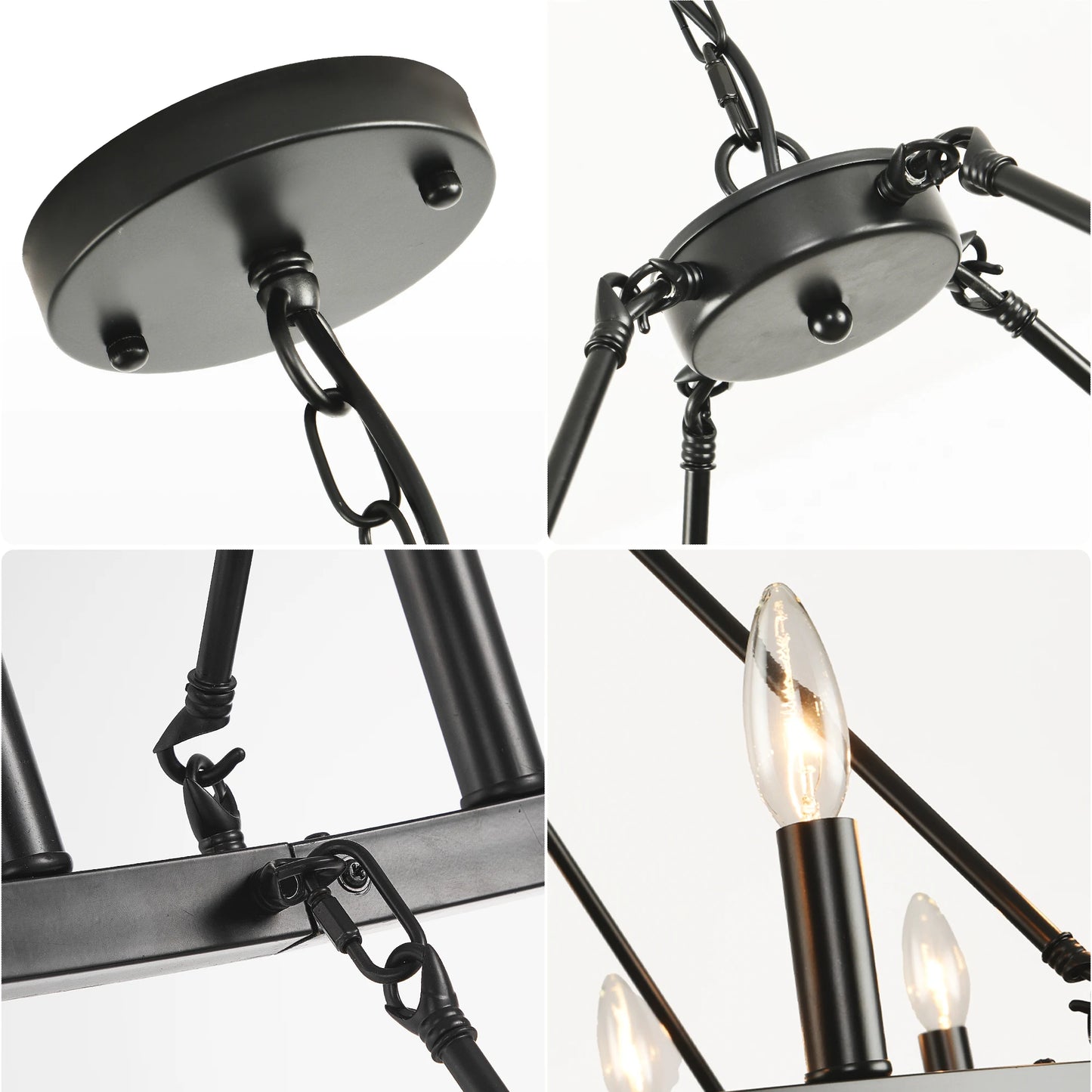 Wagon Wheel Chandeliers Pendant Light Iron Dimmable Two Tier Farmhouse