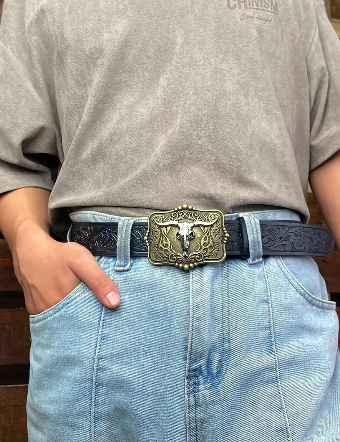 Western Belt for Jeans Unisex Cowboy Cowgirl Casual Accessory