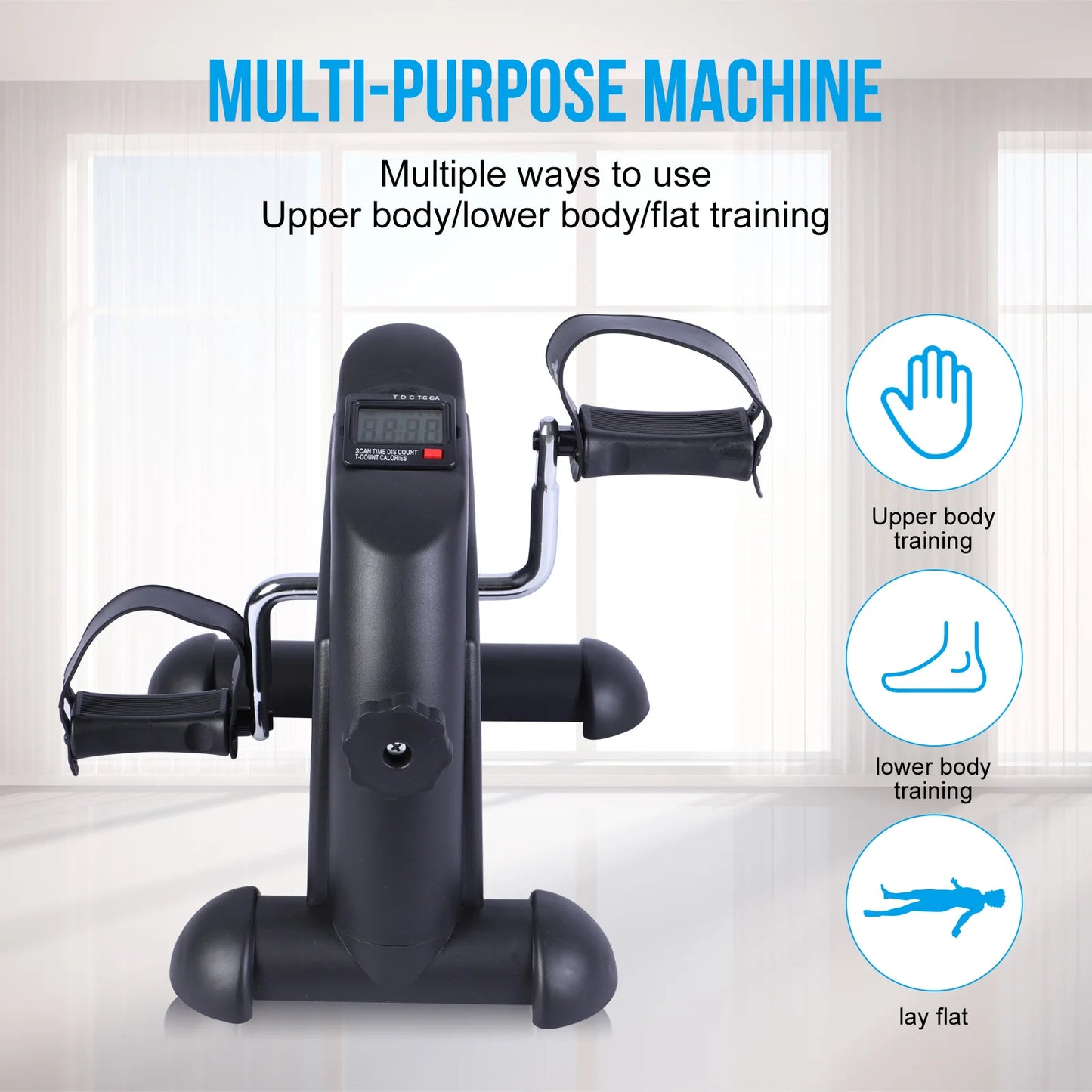Stepper Exercise Bike With LCD Screen Pedal Exerciser For Home