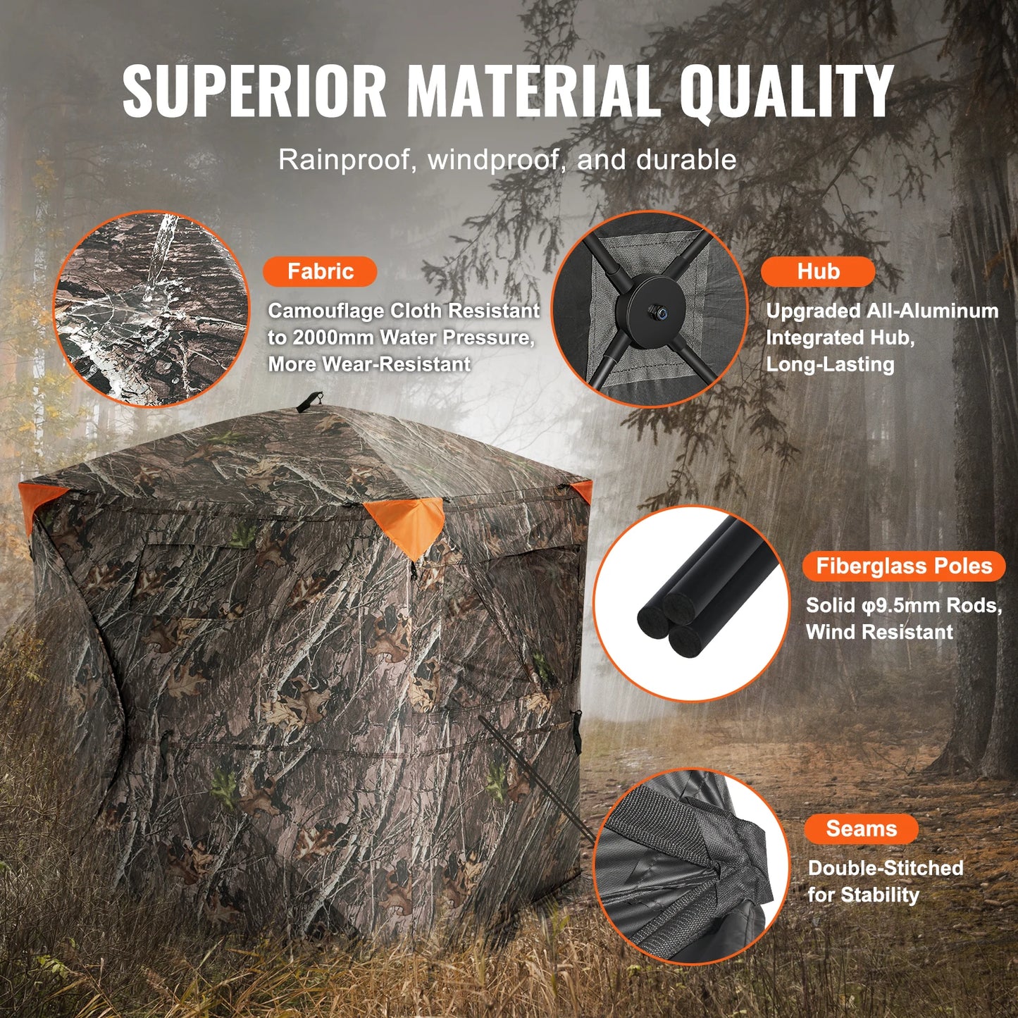 SucceBuy 270 Degree See Through Hunting Blind for Three People