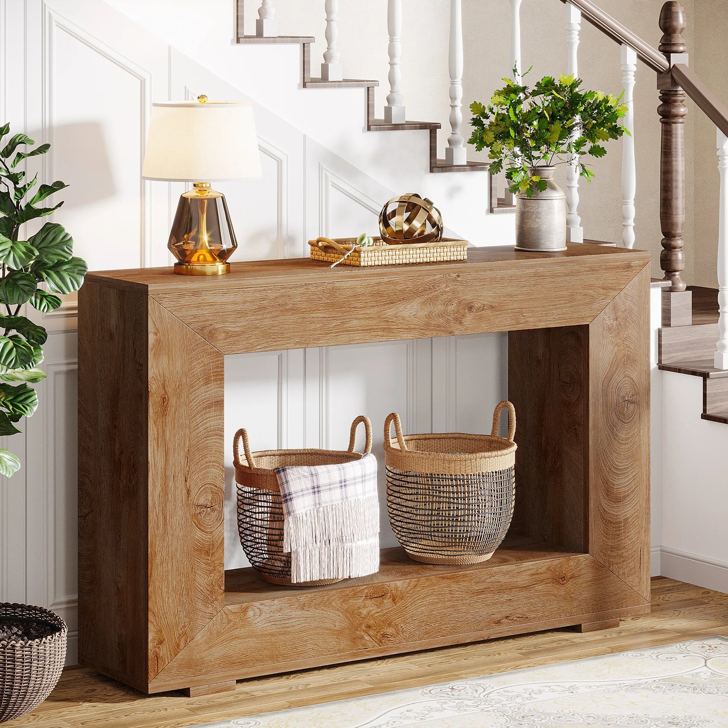 Tribesigns Farmhouse Console Table With Storage For Entryway Living Room