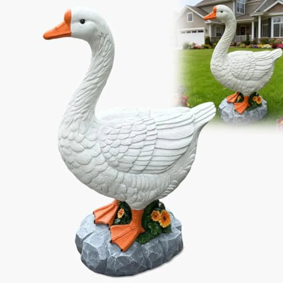 SHXI Resin Goose Statue For Patio Garden Lawn Entryway Outdoor Decor
