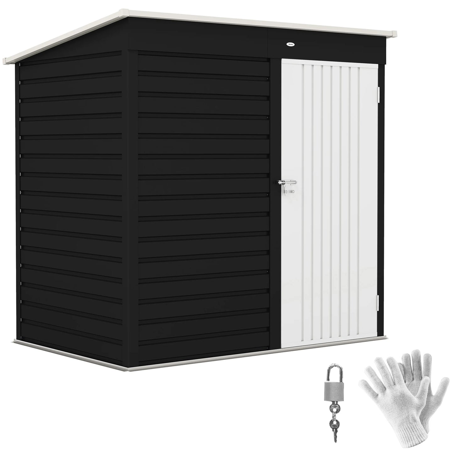Metal Garden Tool Shed With Lockable Door For Outdoor Storage